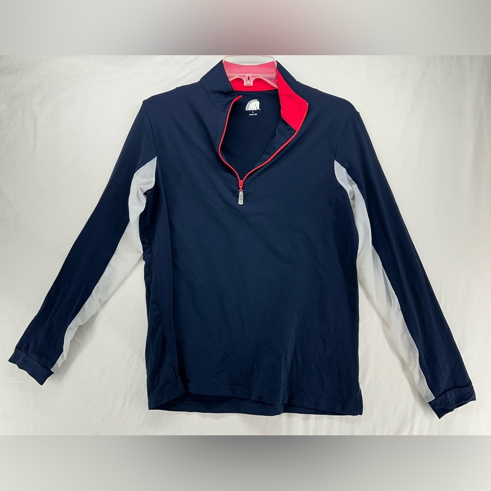 EIS Shirt Long Sleeve 1/4 Zip Blue Equestrian Riding Shirt Women’s L Lot of 2 - Picture 3 of 15